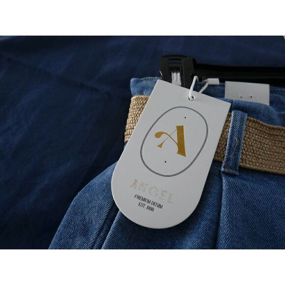 Women's High Waist Straight Leg Belted Jeans 5 - Picture 4 of 8